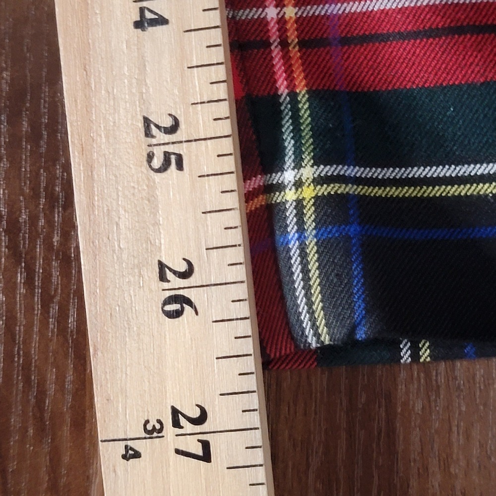 Chaps Ankle Pants 4 Red Plaid Tartan Side Zip Holiday Tapered Preppy Academia - Picture 6 of 13